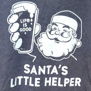 NWT Life Is Good Shirt, Long Sleeve Crew Neck, SANTA'S LITTLE HELPER - XL